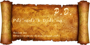 Püspök Diána névjegykártya
