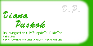 diana puspok business card